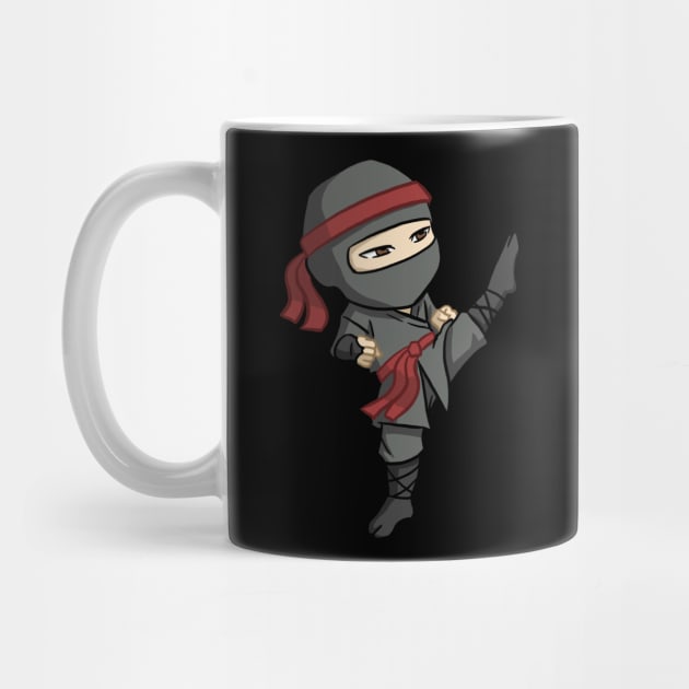 Ninja Kick Chibi by nokuthula